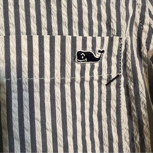 Vineyard Vines Blue & White Striped Button Blouse Front Size 4 - Picture 4 of 14